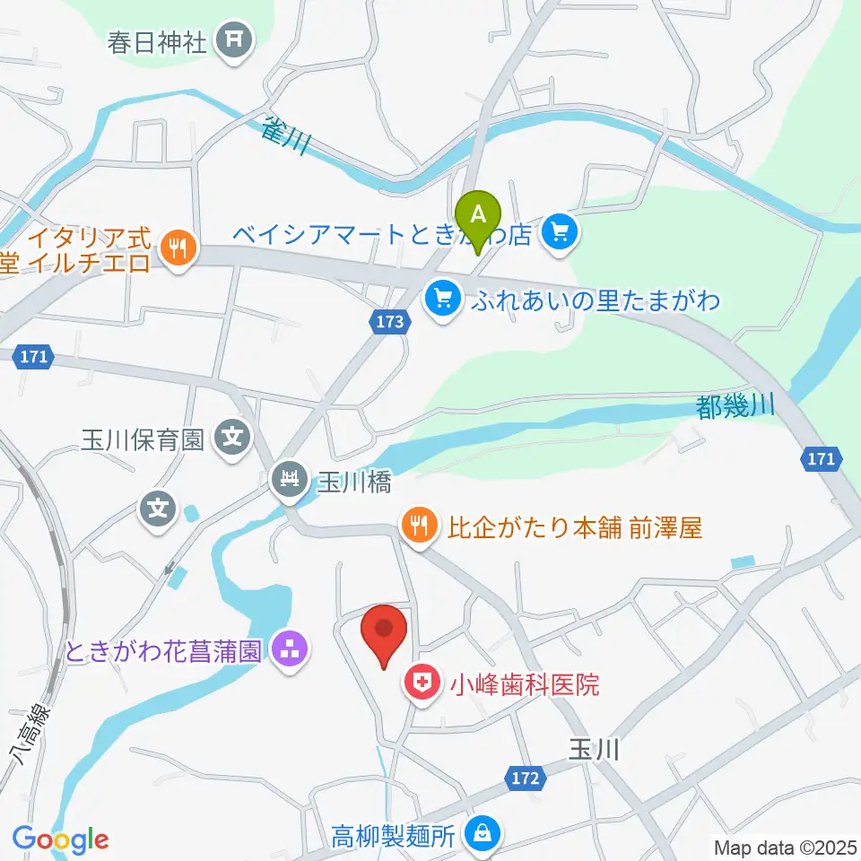 ときがわ町文化センター アスピアたまがわ周辺のコンビニエンスストア一覧地図