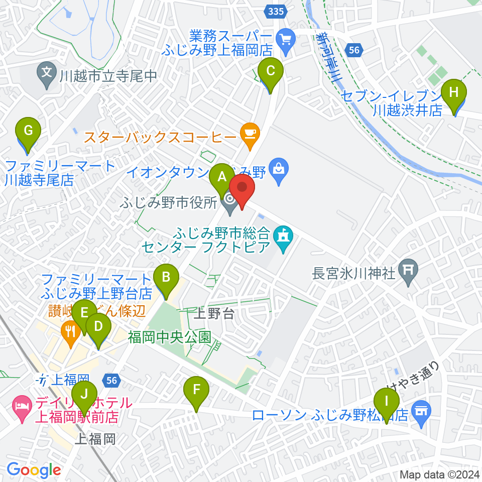 ふじみ野ステラ・イースト周辺のコンビニエンスストア一覧地図