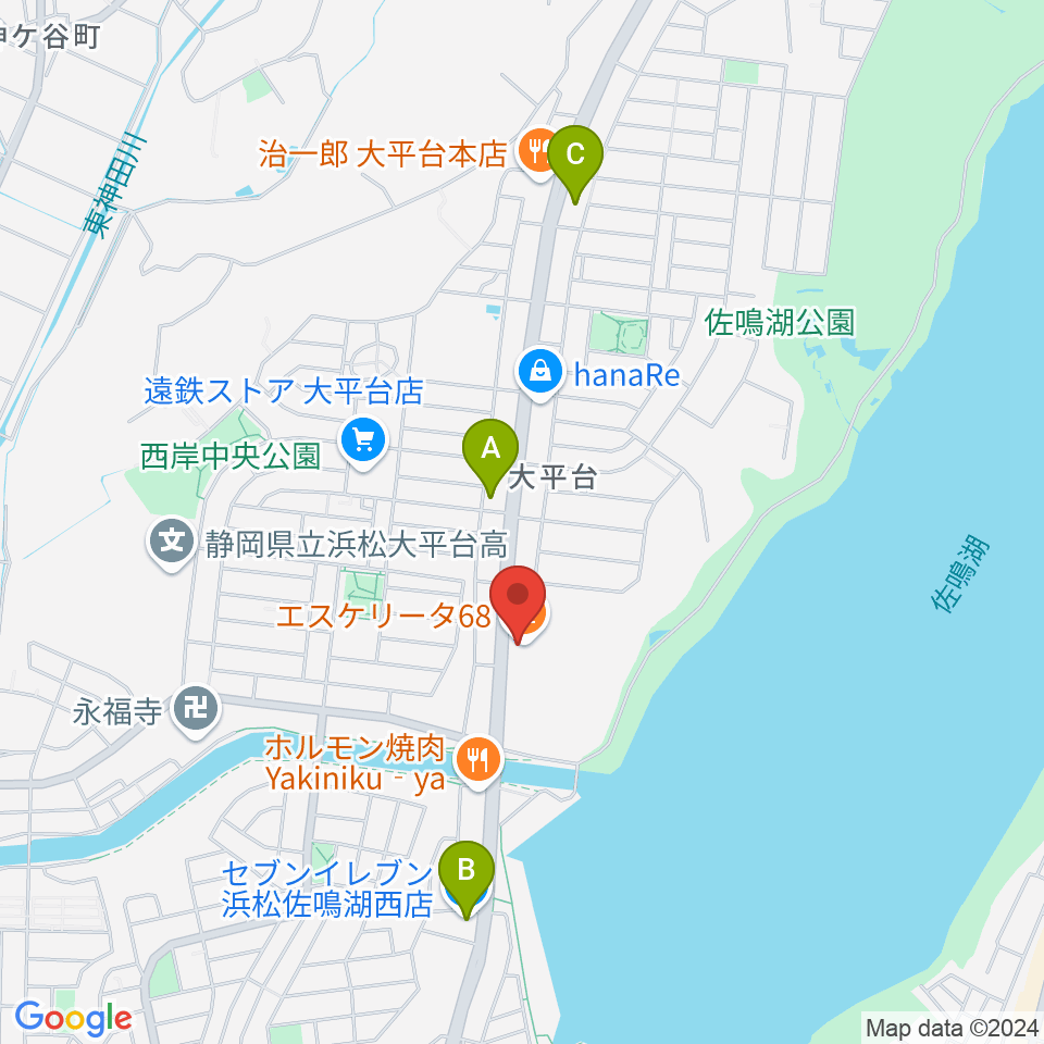 エスケリータ68周辺のコンビニエンスストア一覧地図