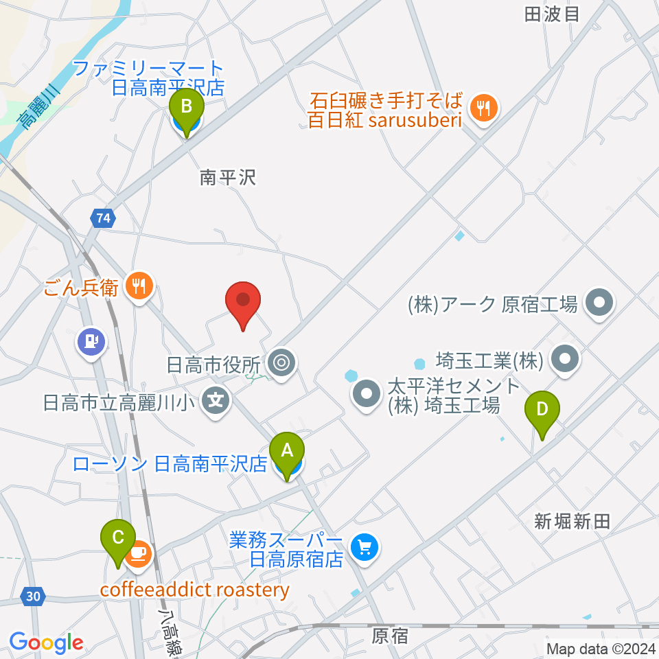 日高市文化体育館 ひだかアリーナ周辺のコンビニエンスストア一覧地図