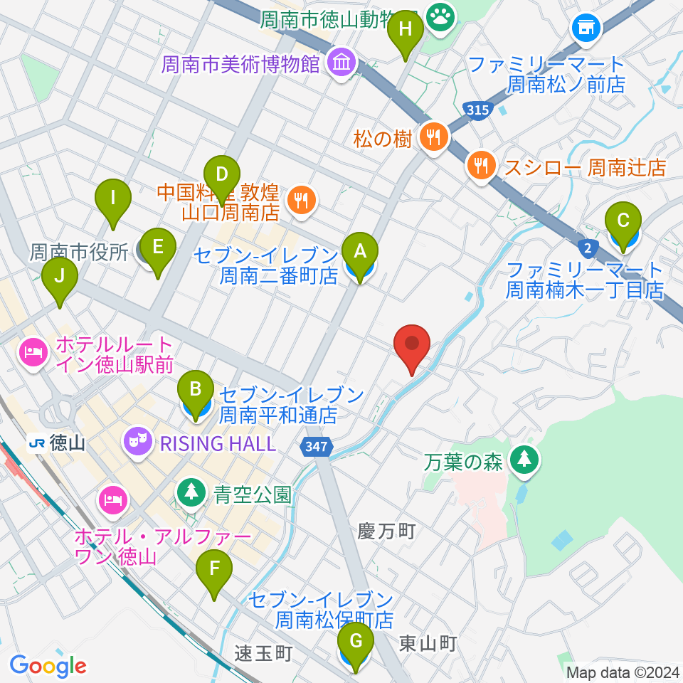 グランドミック周南楽器 御弓店周辺のコンビニエンスストア一覧地図