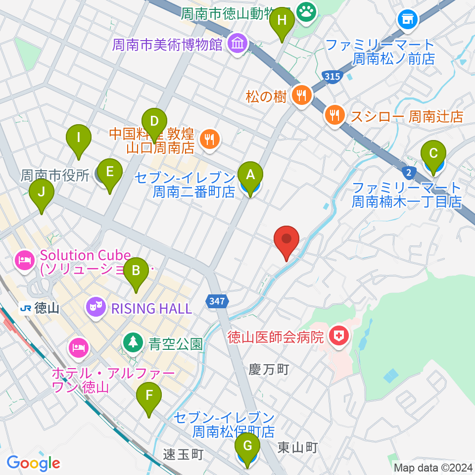 グランドミック周南楽器 御弓店周辺のコンビニエンスストア一覧地図