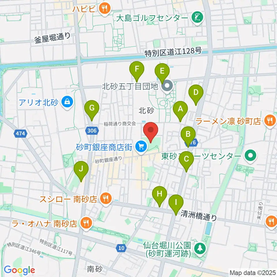 砂町文化センター周辺のコンビニエンスストア一覧地図