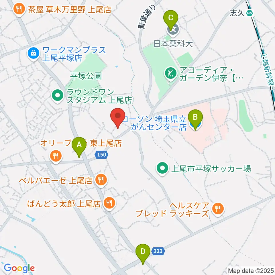 イコス上尾周辺のコンビニエンスストア一覧地図