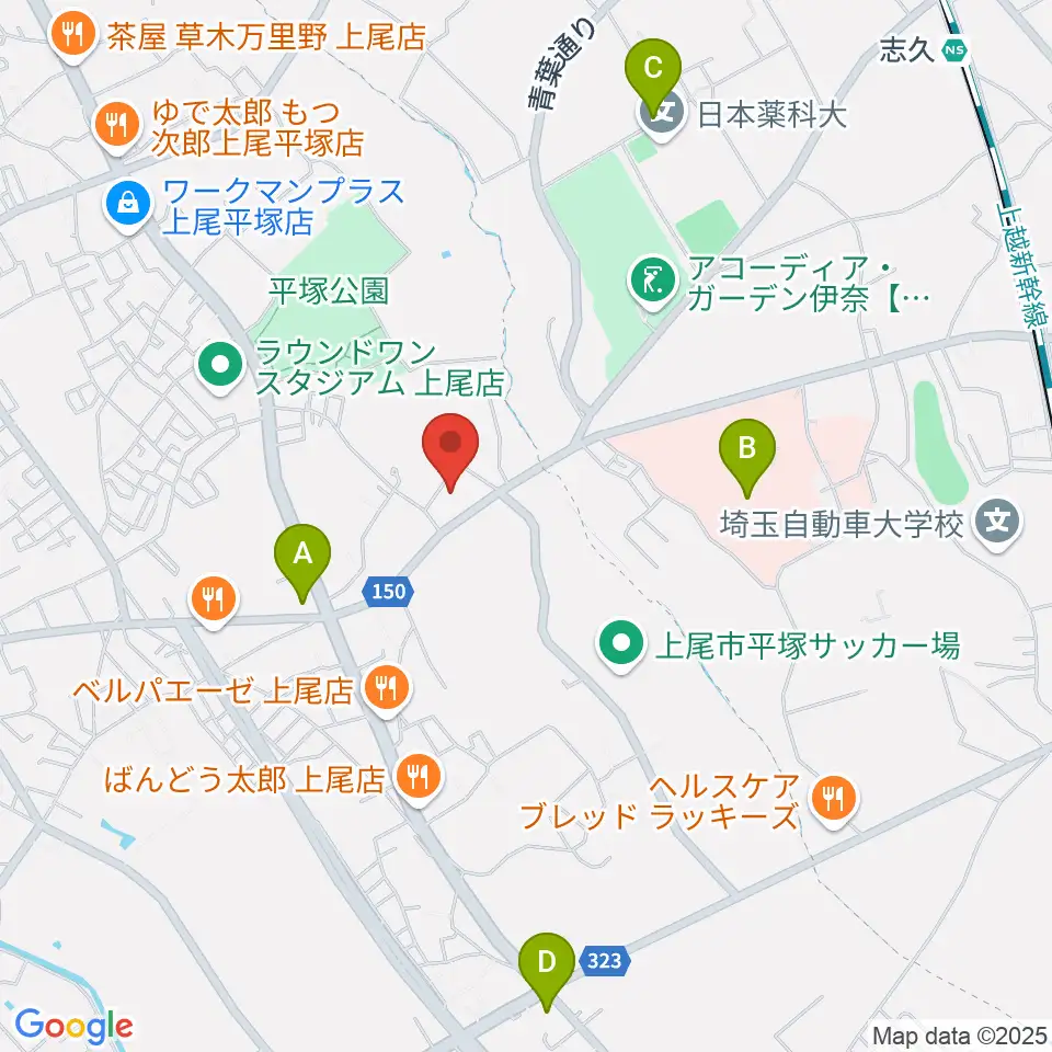 イコス上尾周辺のコンビニエンスストア一覧地図