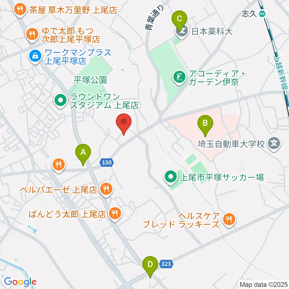イコス上尾周辺のコンビニエンスストア一覧地図