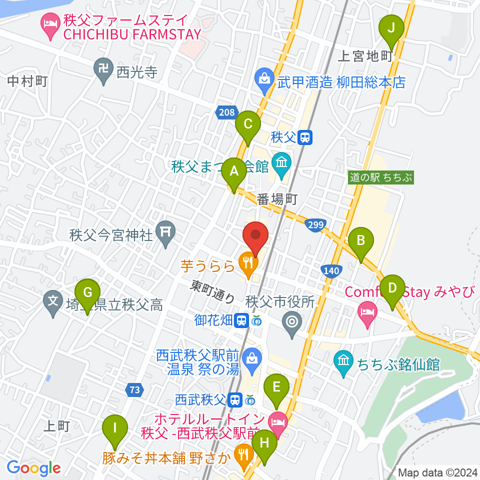 秩父ladderladder周辺のコンビニエンスストア一覧地図