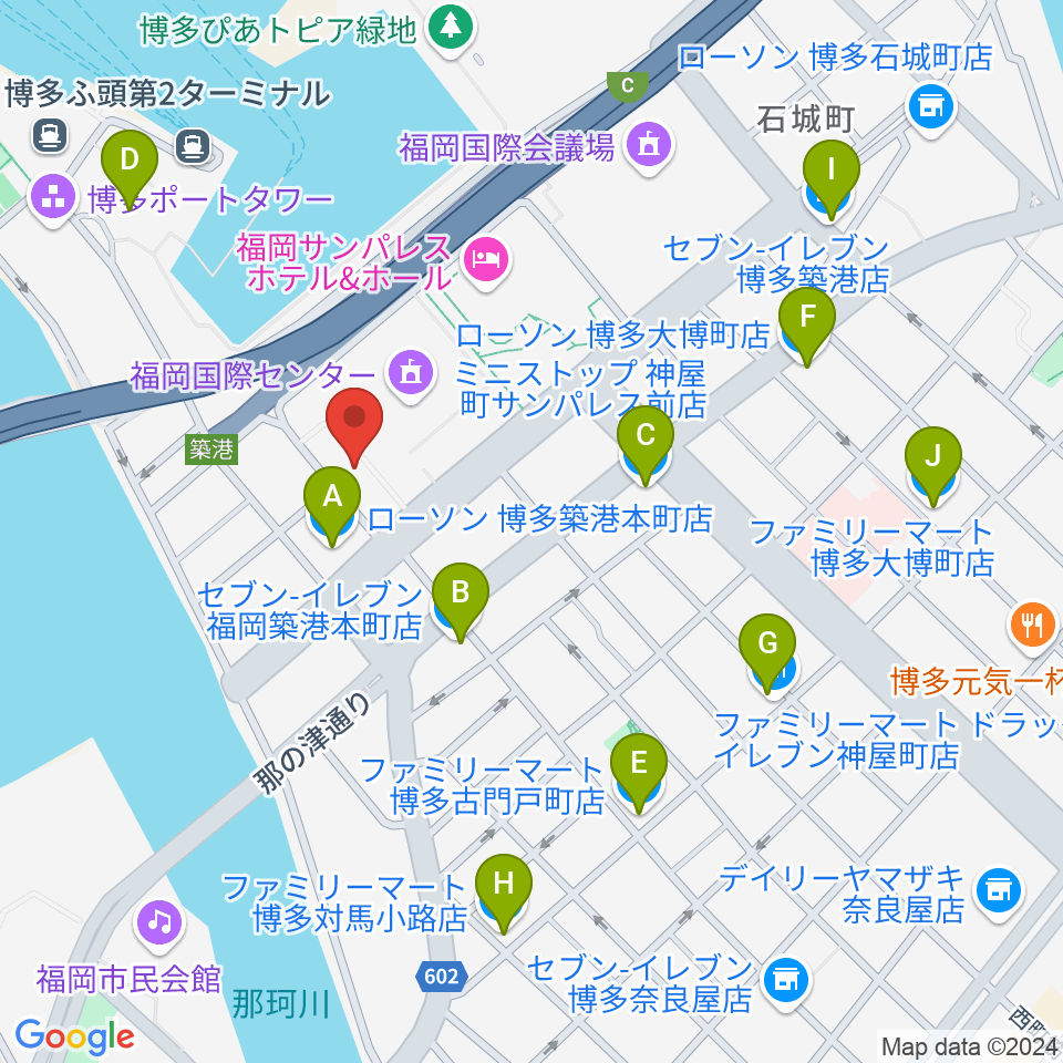 FineSound 築港店周辺のコンビニエンスストア一覧地図