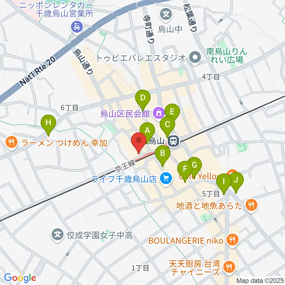 J’Z STUDIO 千歳烏山店周辺のコンビニエンスストア一覧地図