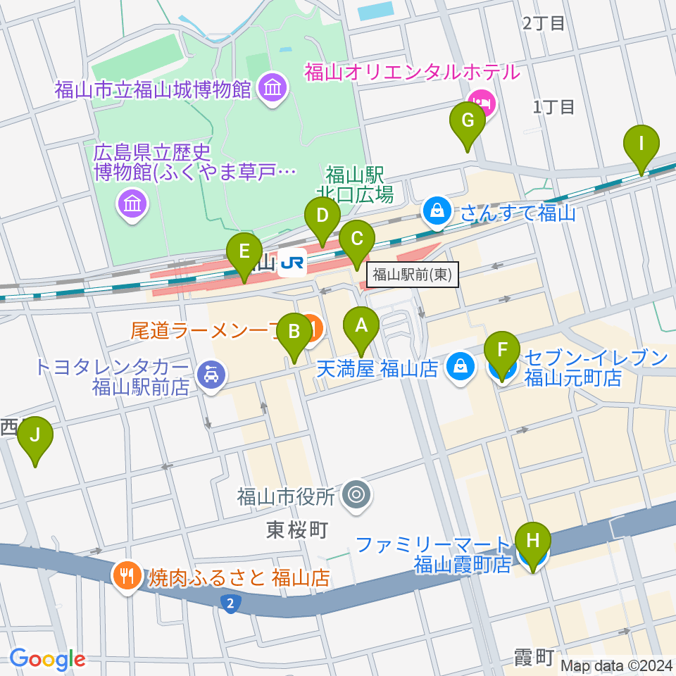 福山Cable周辺のコンビニエンスストア一覧地図