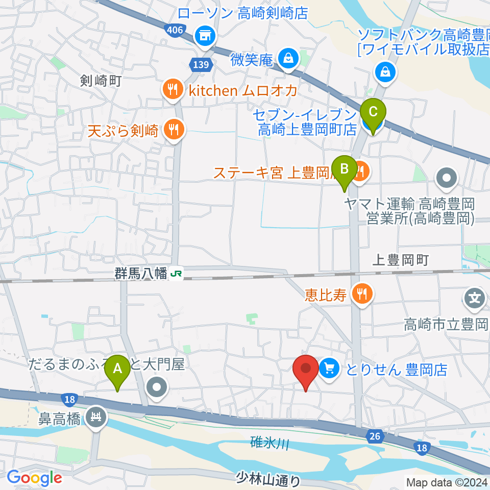 ジャズ喫茶ケイノート周辺のコンビニエンスストア一覧地図