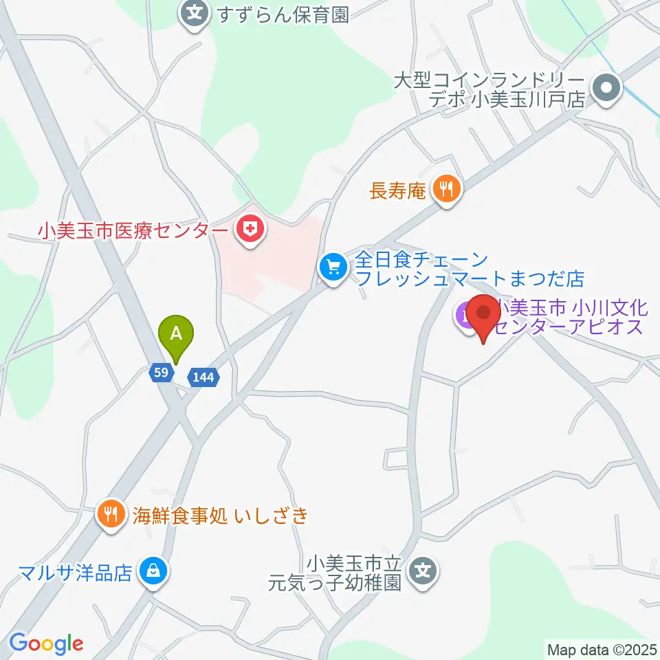 小美玉市小川文化センター アピオス周辺のコンビニエンスストア一覧地図