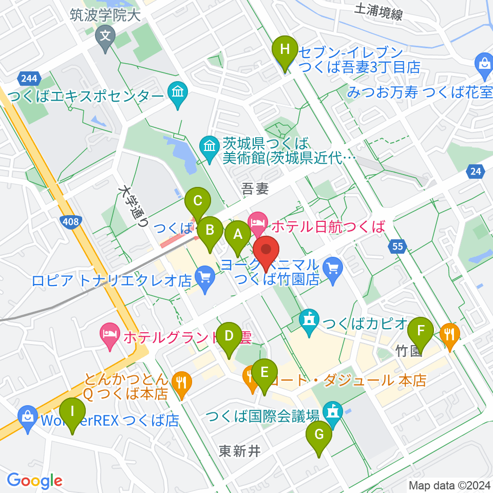 ノバホール周辺のコンビニエンスストア一覧地図