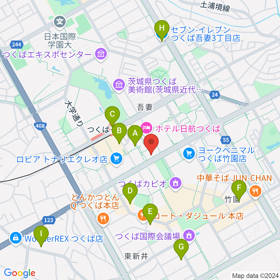 ノバホール周辺のコンビニエンスストア一覧地図