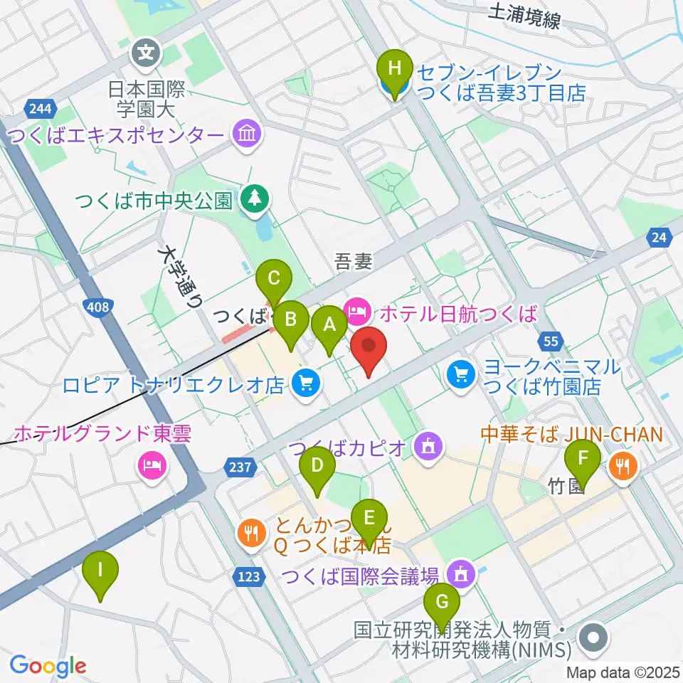 ノバホール周辺のコンビニエンスストア一覧地図