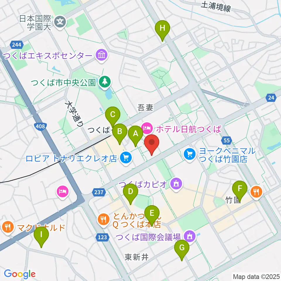 ノバホール周辺のコンビニエンスストア一覧地図
