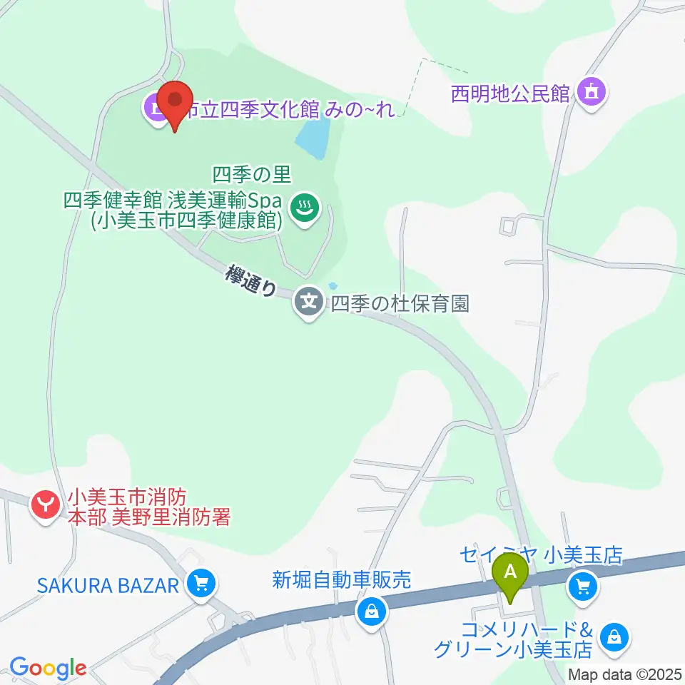 小美玉市四季文化館みの~れ周辺のコンビニエンスストア一覧地図