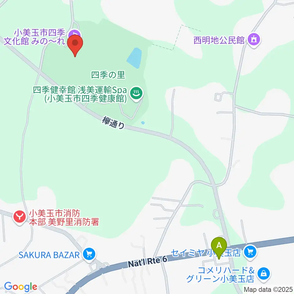小美玉市四季文化館みの~れ周辺のコンビニエンスストア一覧地図