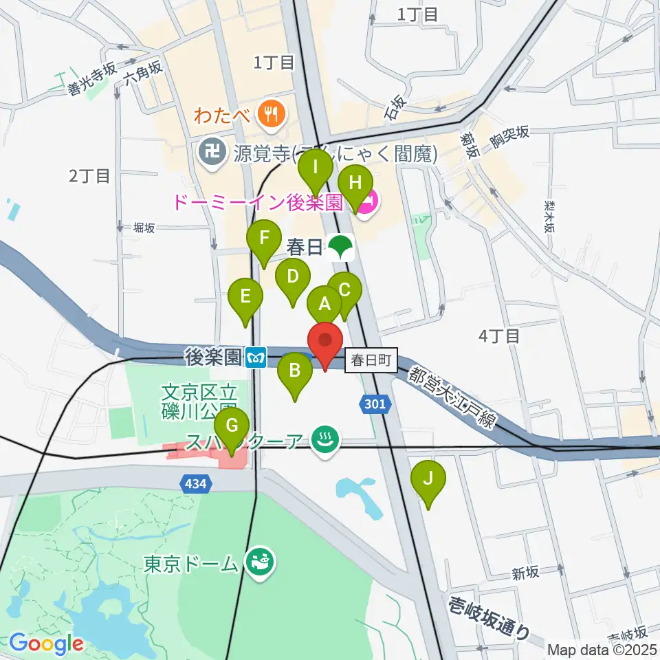 文京シビックホール周辺のコンビニエンスストア一覧地図
