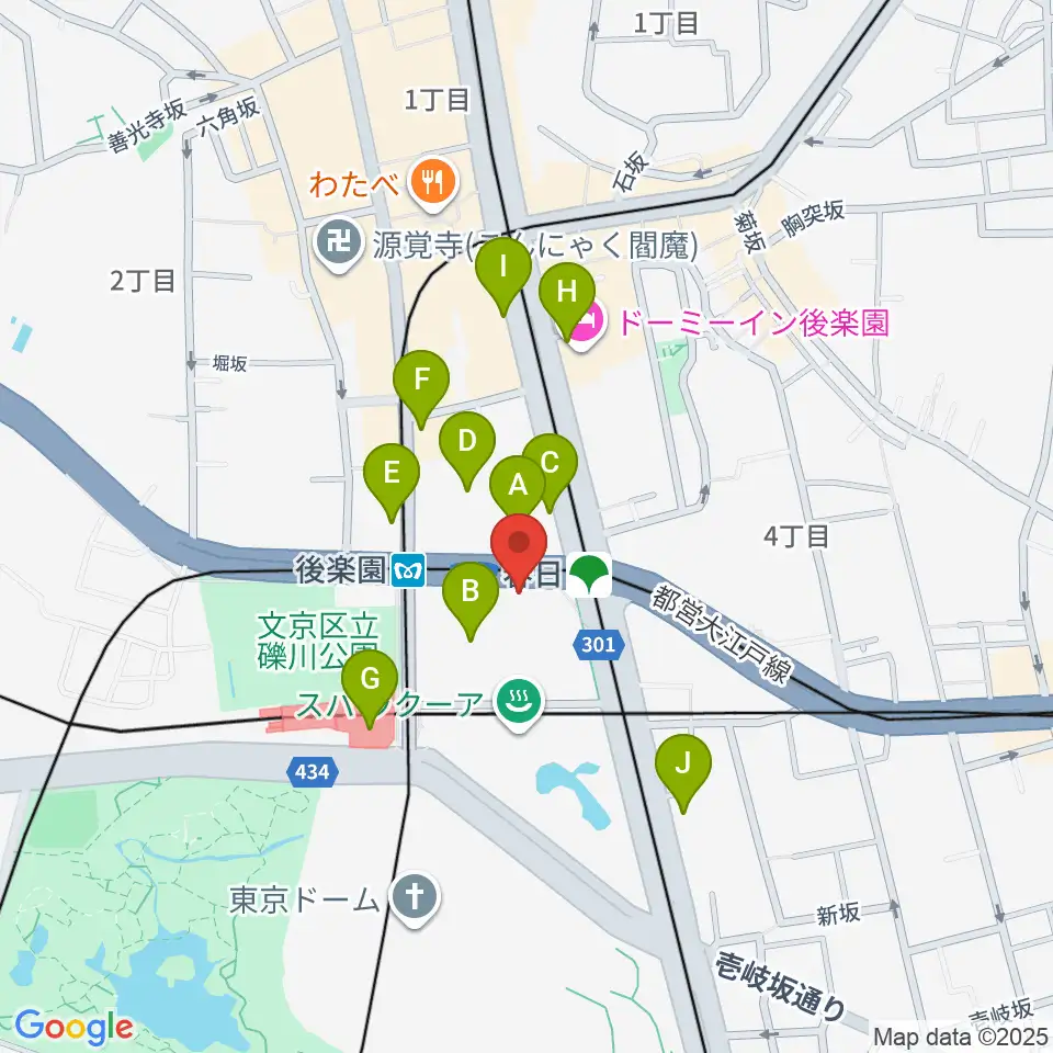 文京シビックホール周辺のコンビニエンスストア一覧地図
