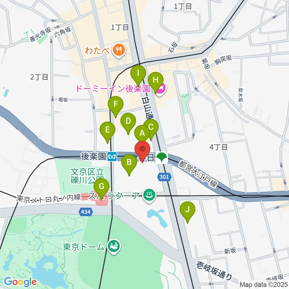 文京シビックホール周辺のコンビニエンスストア一覧地図