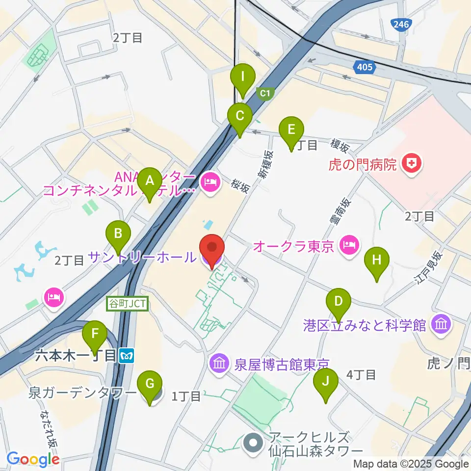 サントリーホール周辺のコンビニエンスストア一覧地図