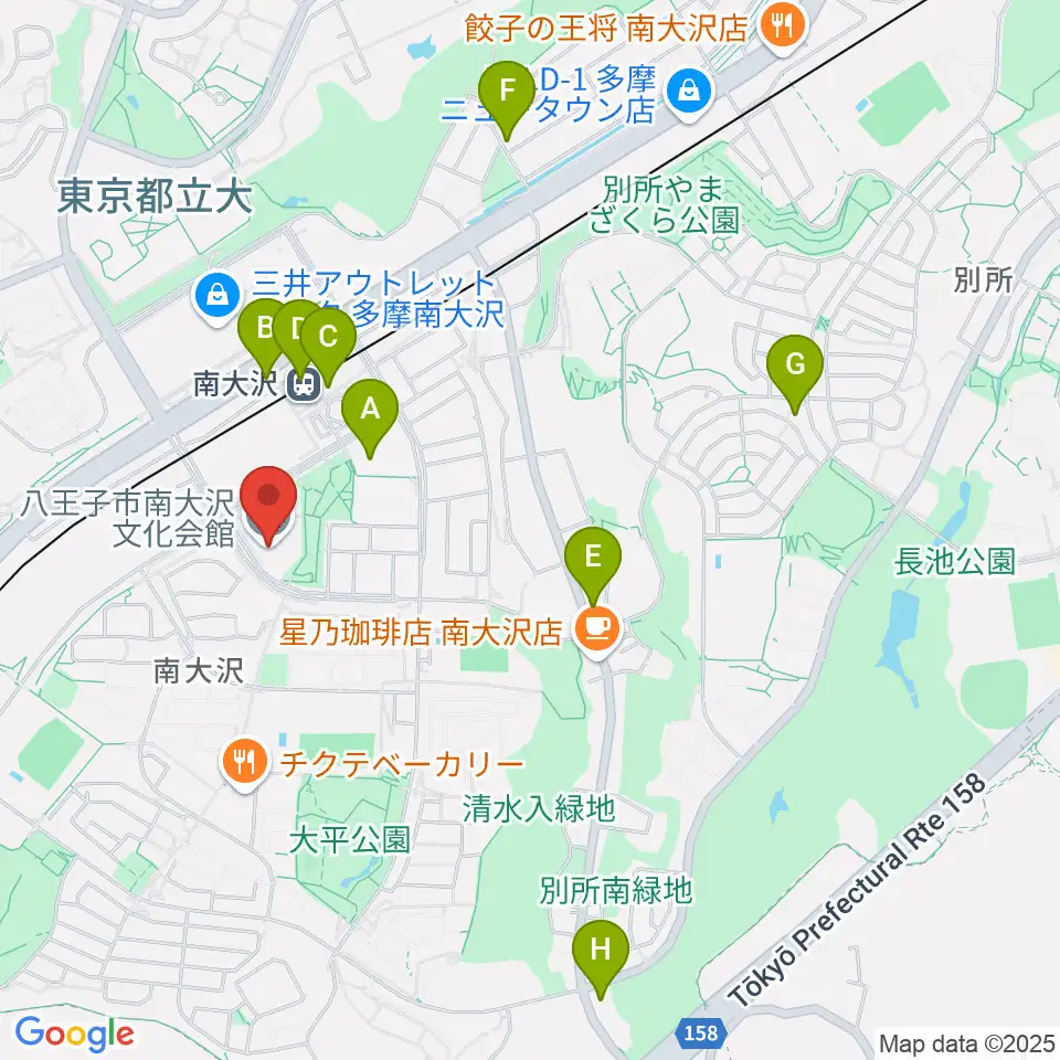 八王子市南大沢文化会館周辺のコンビニエンスストア一覧地図