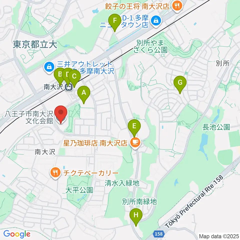 八王子市南大沢文化会館周辺のコンビニエンスストア一覧地図
