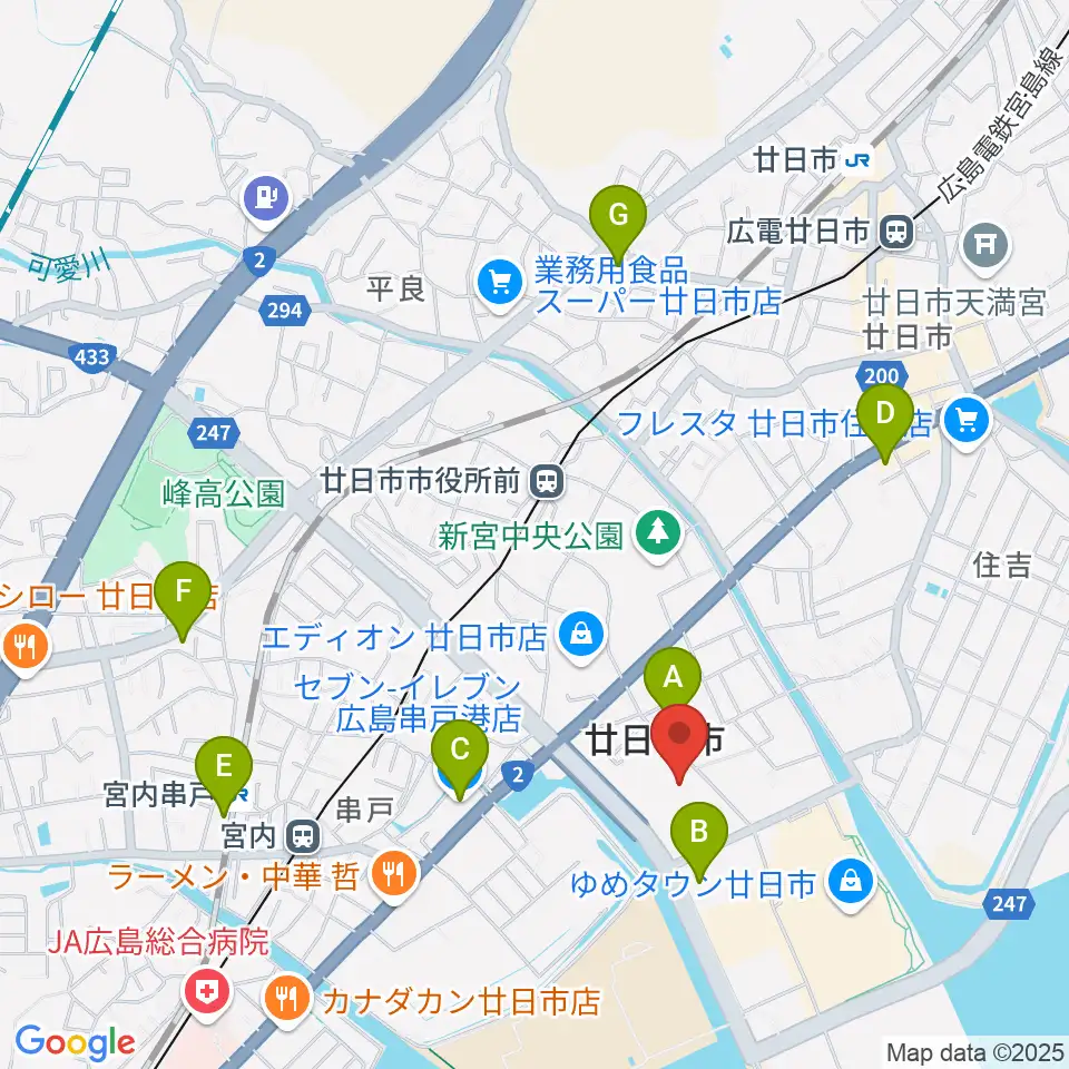 ウッドワンさくらぴあ周辺のコンビニエンスストア一覧地図