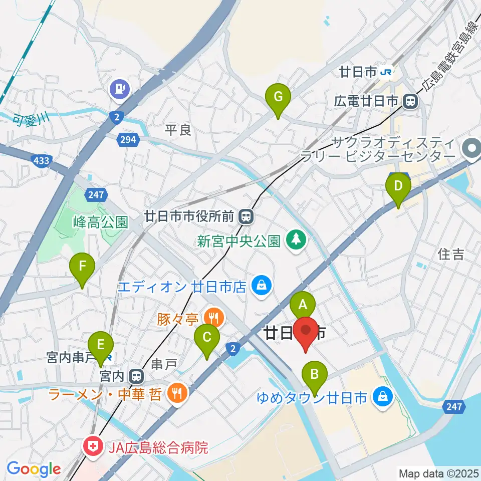 ウッドワンさくらぴあ周辺のコンビニエンスストア一覧地図