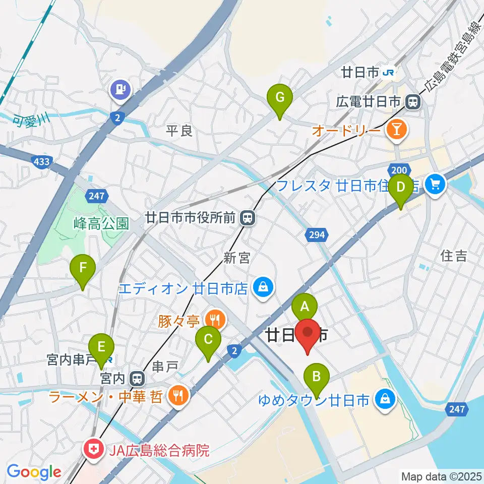 ウッドワンさくらぴあ周辺のコンビニエンスストア一覧地図
