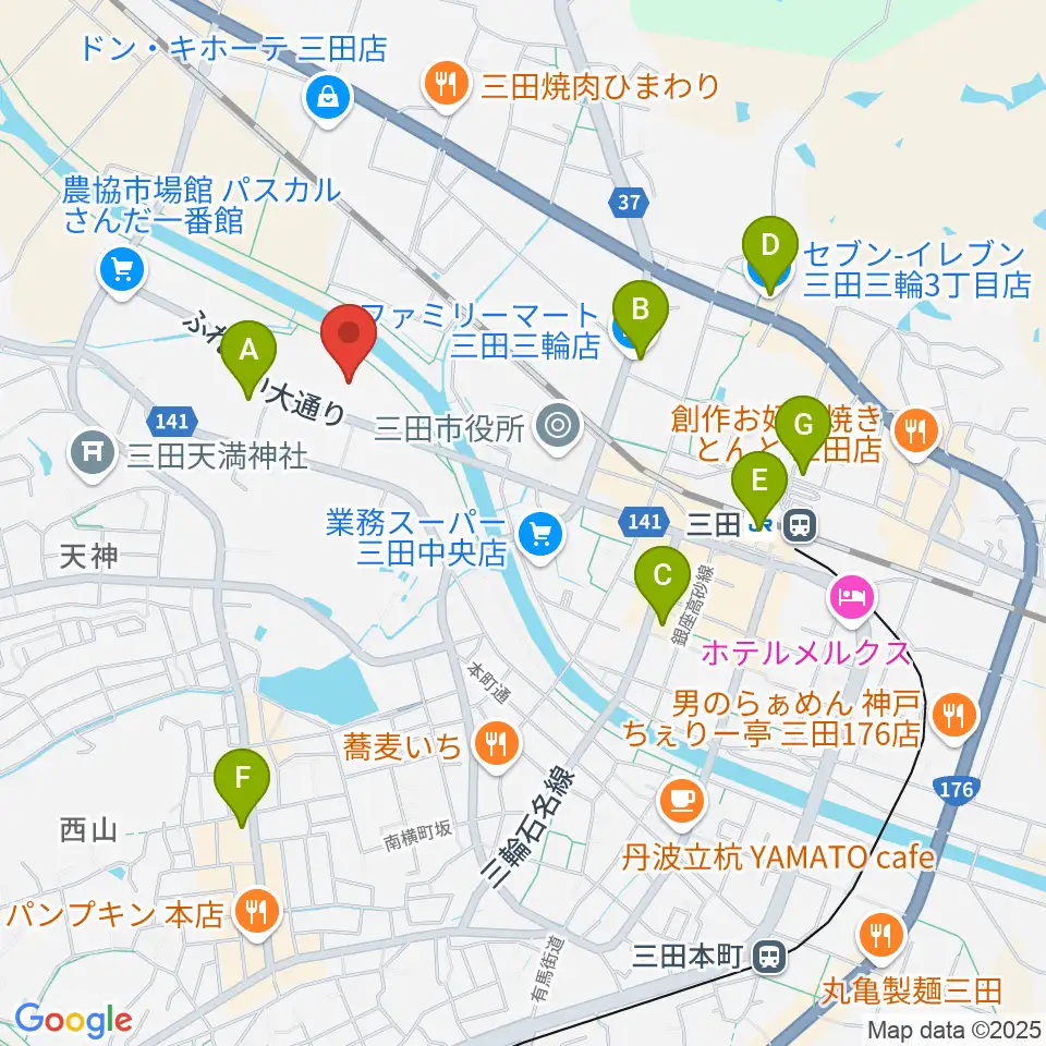 郷の音ホール周辺のコンビニエンスストア一覧地図