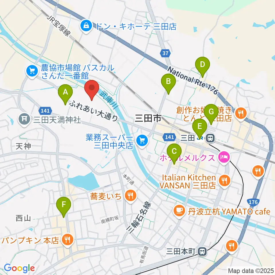 郷の音ホール周辺のコンビニエンスストア一覧地図