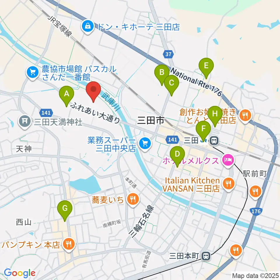 郷の音ホール周辺のコンビニエンスストア一覧地図