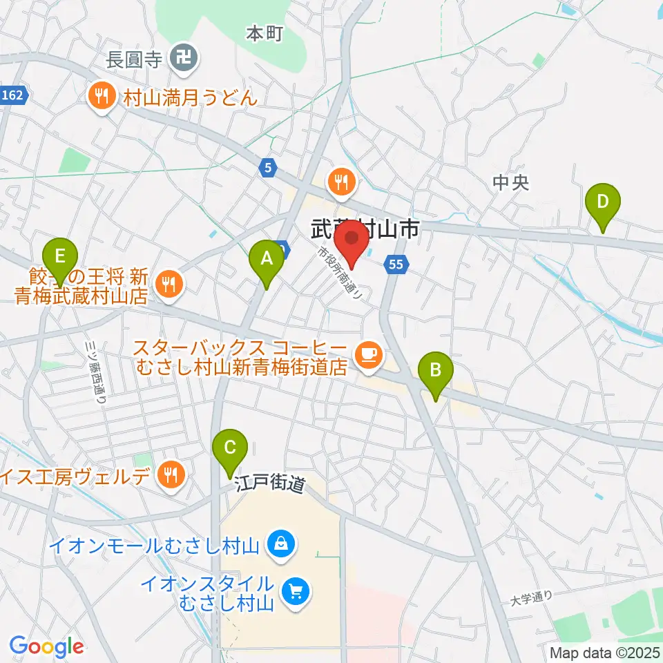 武蔵村山市民会館 さくらホール周辺のコンビニエンスストア一覧地図