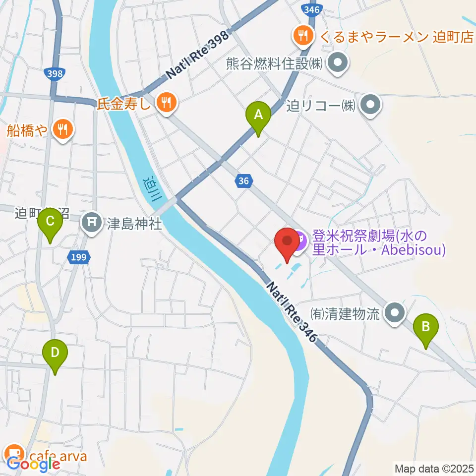 登米祝祭劇場 水の里ホール・Abebisou周辺のコンビニエンスストア一覧地図