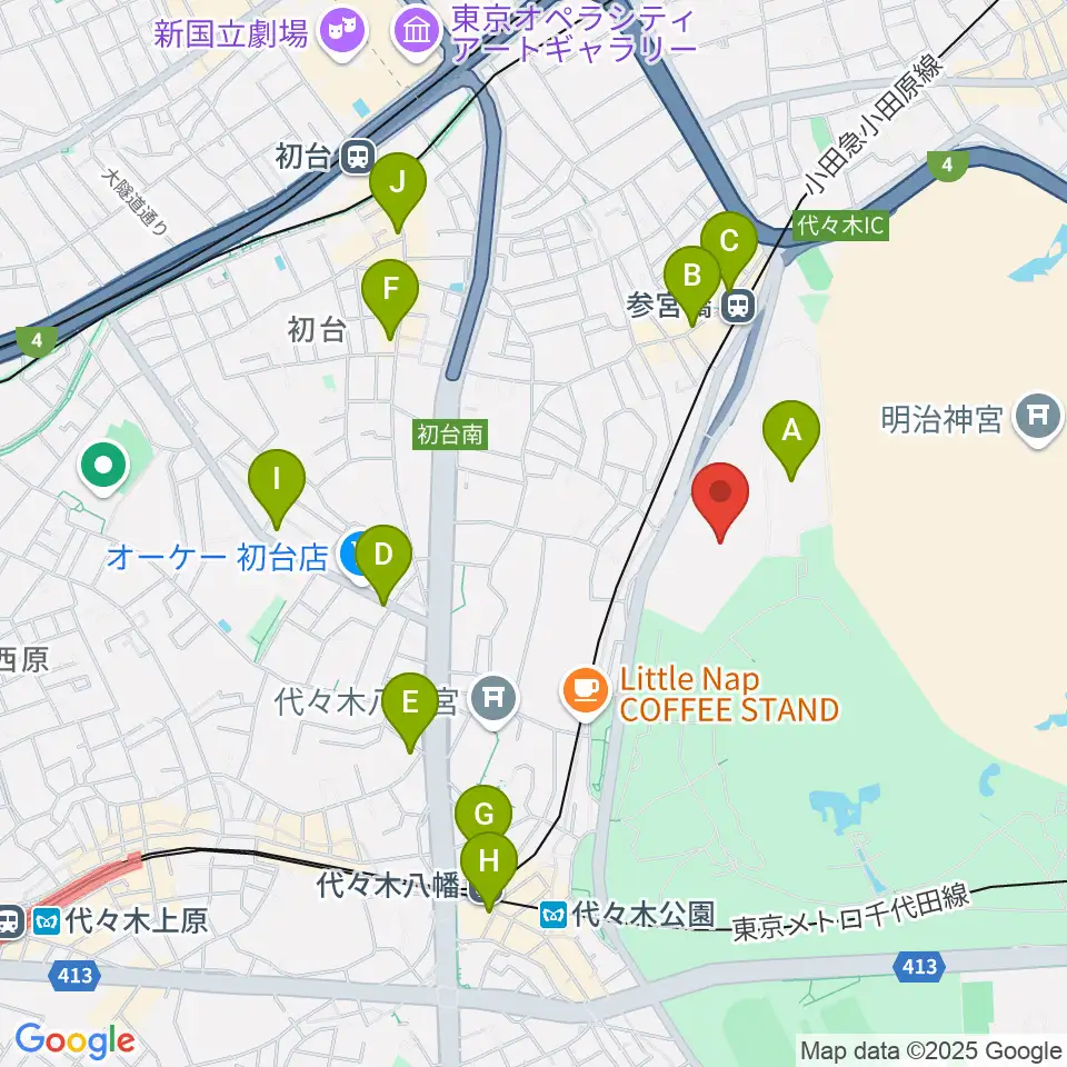 国立オリンピック記念青少年総合センター周辺のコンビニエンスストア一覧地図