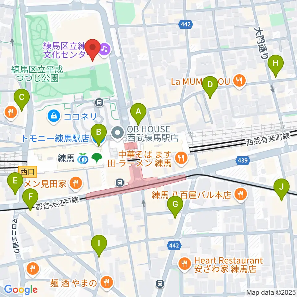 練馬文化センター周辺のコンビニエンスストア一覧地図