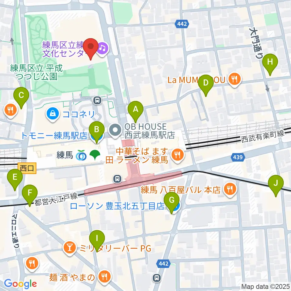 練馬文化センター周辺のコンビニエンスストア一覧地図