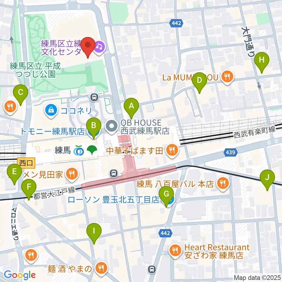 練馬文化センター周辺のコンビニエンスストア一覧地図