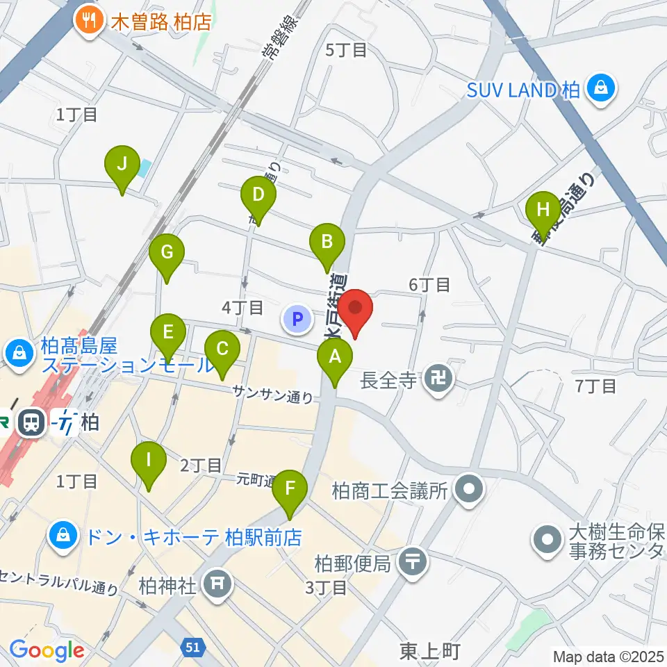 アミュゼ柏周辺のコンビニエンスストア一覧地図