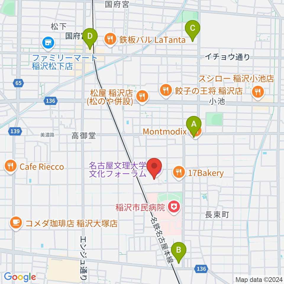 名古屋文理大学文化フォーラム周辺のコンビニエンスストア一覧地図