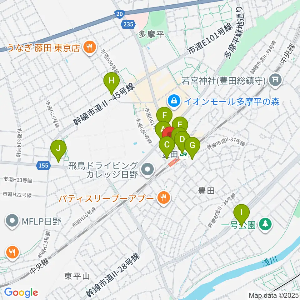 ひの市民活動支援センター周辺のコンビニエンスストア一覧地図
