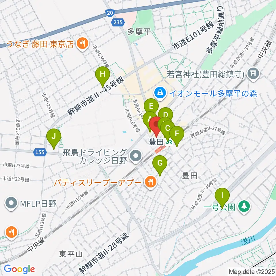 ひの市民活動支援センター周辺のコンビニエンスストア一覧地図