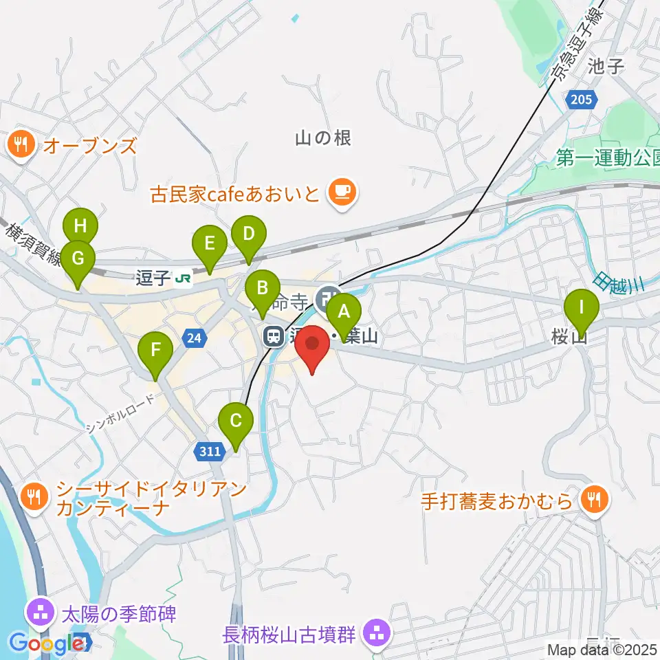 逗子文化プラザホール周辺のコンビニエンスストア一覧地図