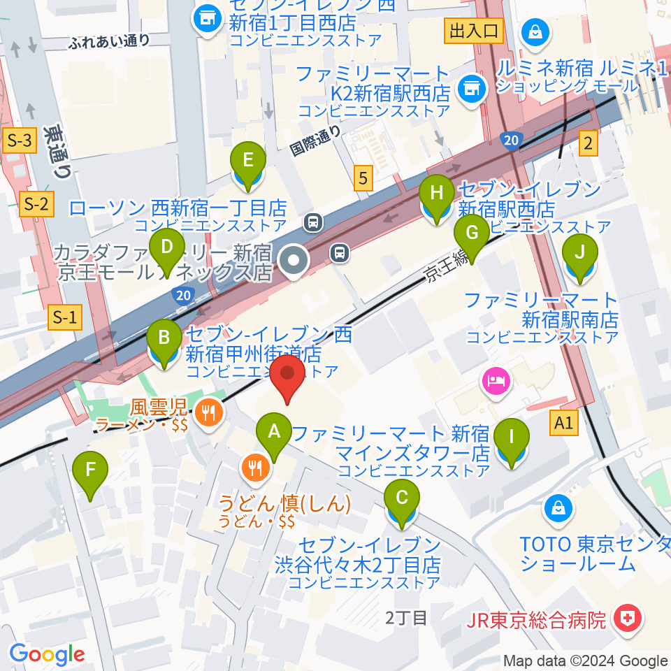 こくみん共済coopホール スペース･ゼロ周辺のコンビニエンスストア一覧地図