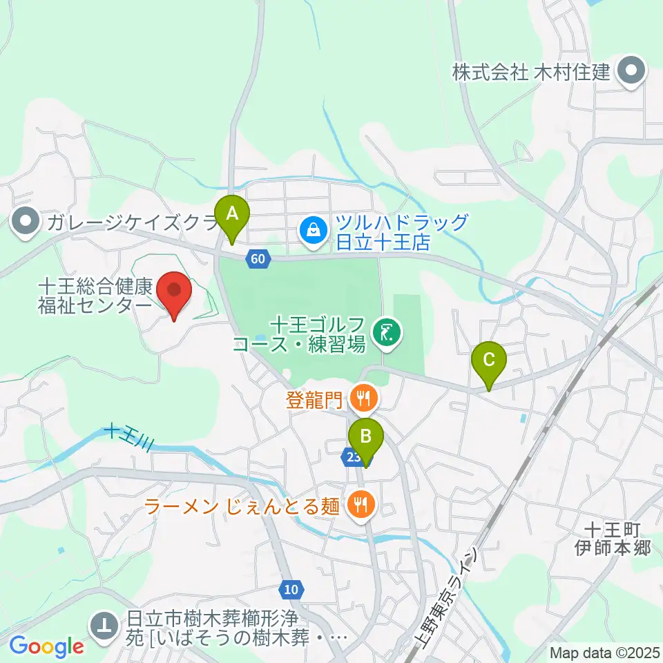 ゆうゆう十王・Jホール周辺のコンビニエンスストア一覧地図