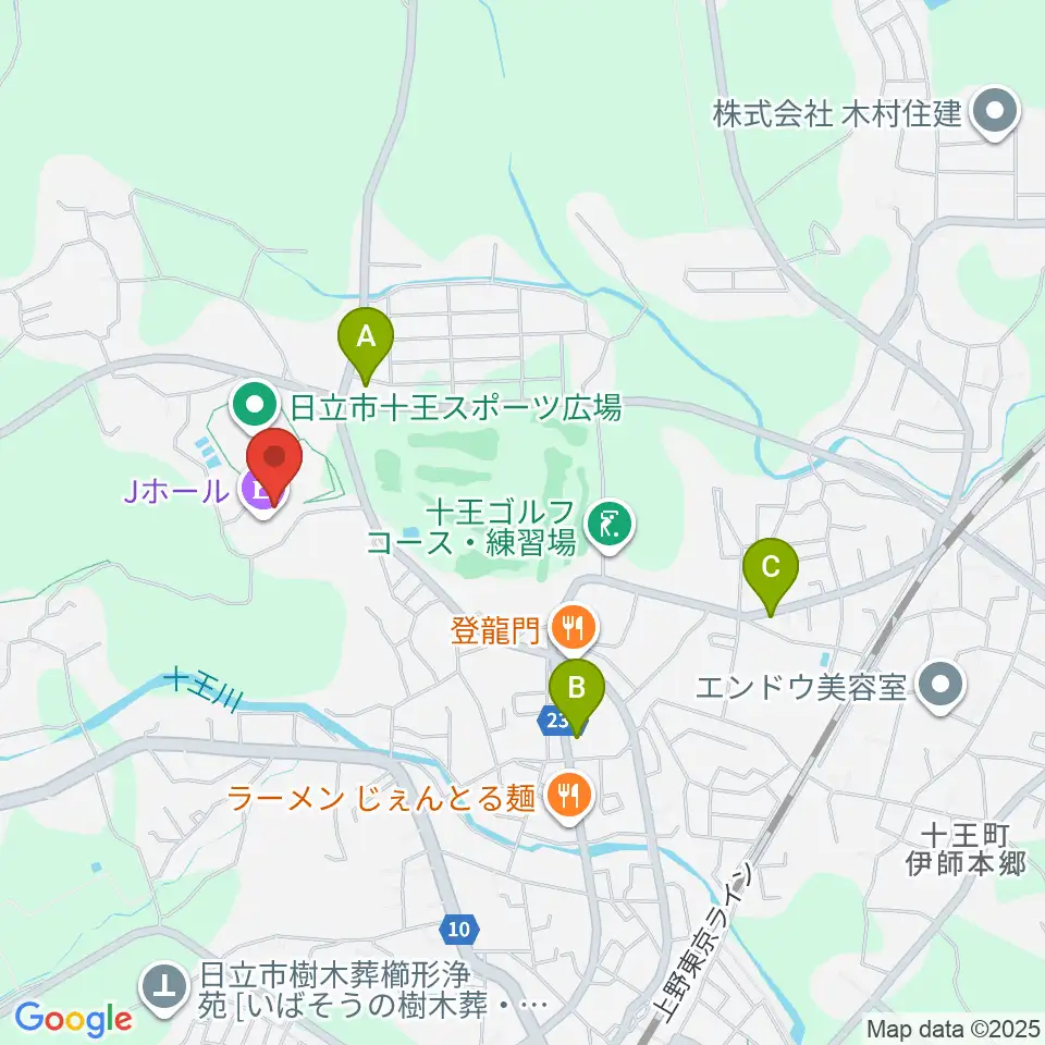 ゆうゆう十王・Jホール周辺のコンビニエンスストア一覧地図
