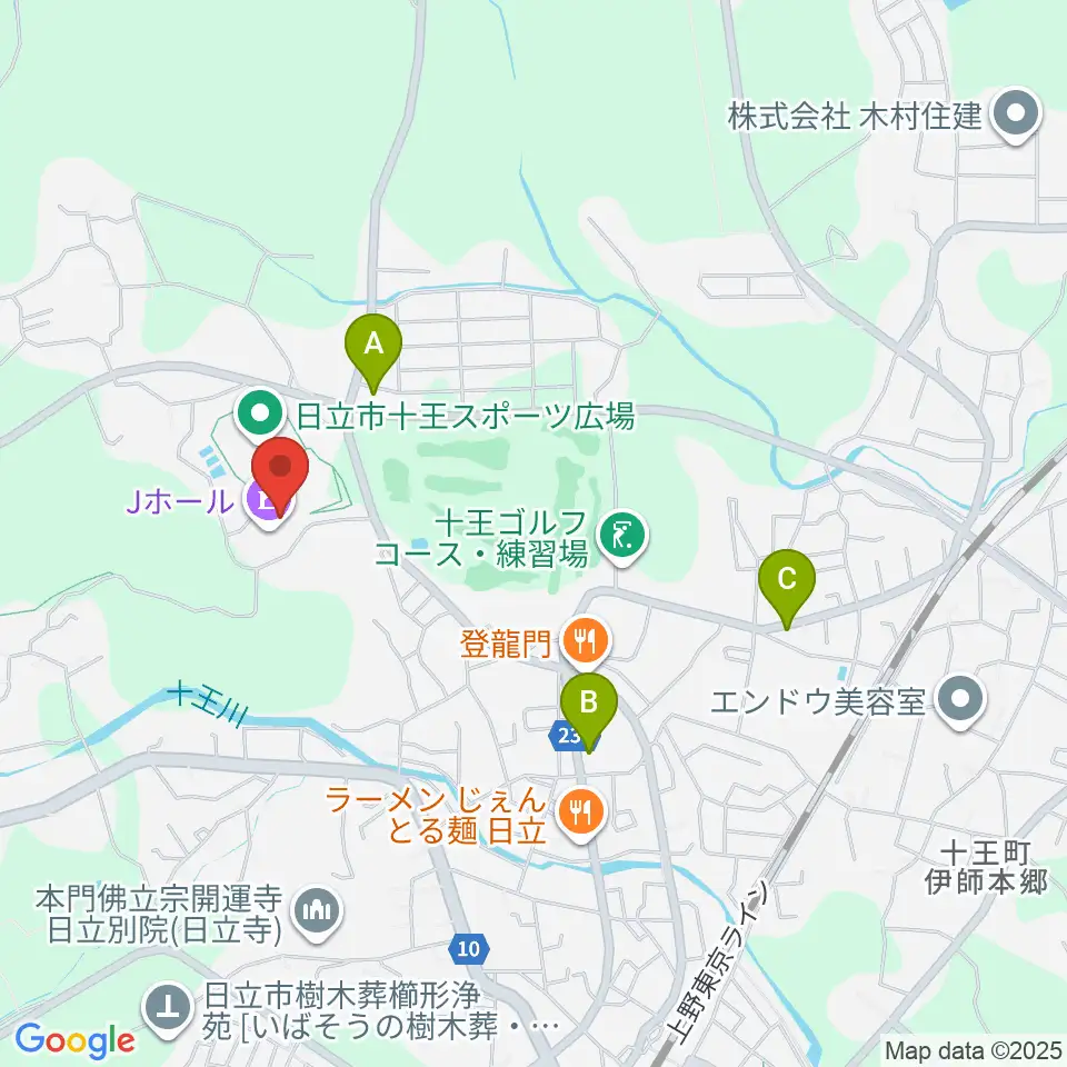 ゆうゆう十王・Jホール周辺のコンビニエンスストア一覧地図