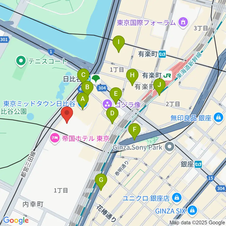 日生劇場周辺のコンビニエンスストア一覧地図